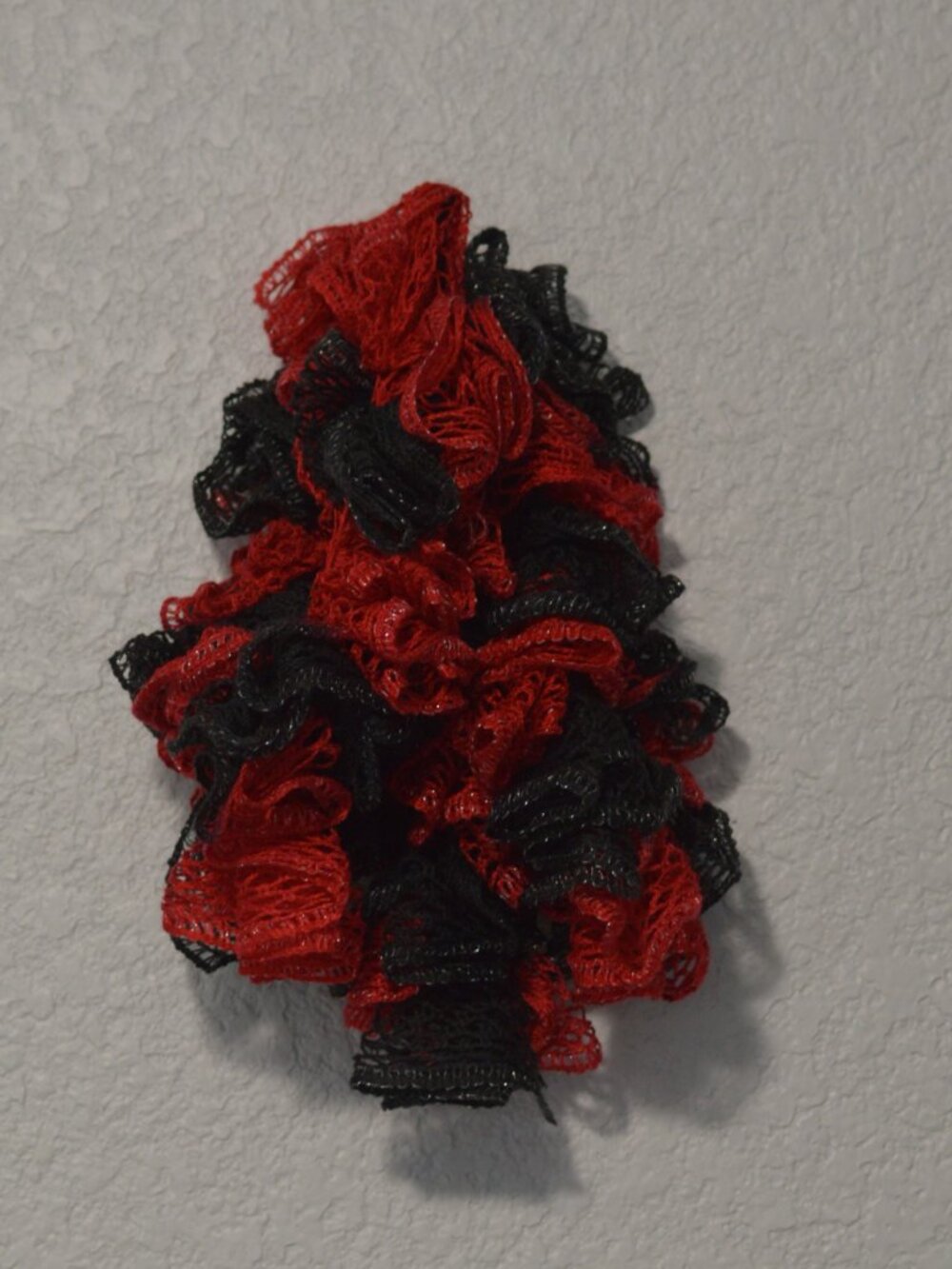 Homemade Black and Red Ruffle Scarf - Picture 2 of 2